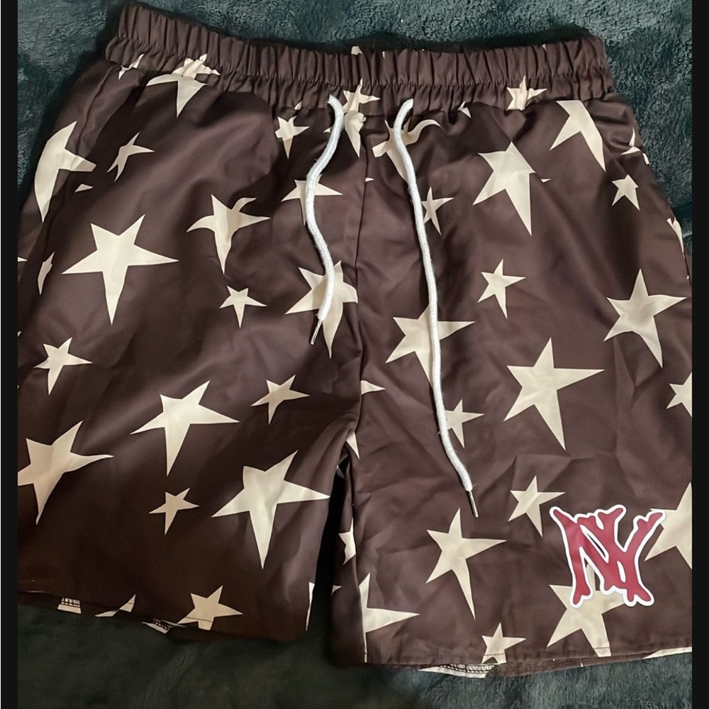 SHEIN Brown Star Athletic Shorts